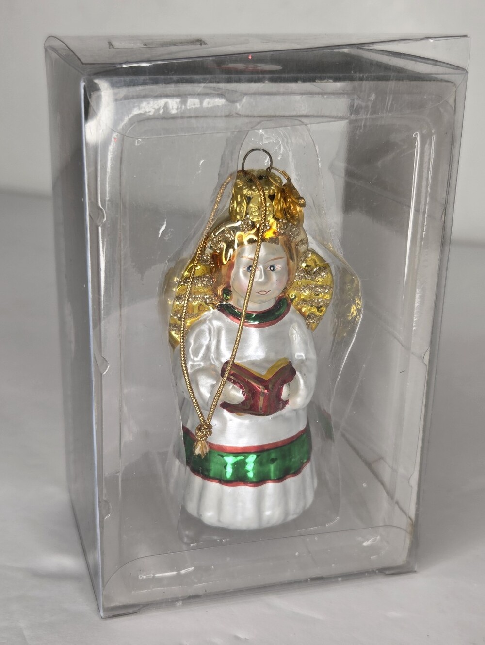 Kurt Adler Blown Glass White Angel Choir Girl Christmas Ornament